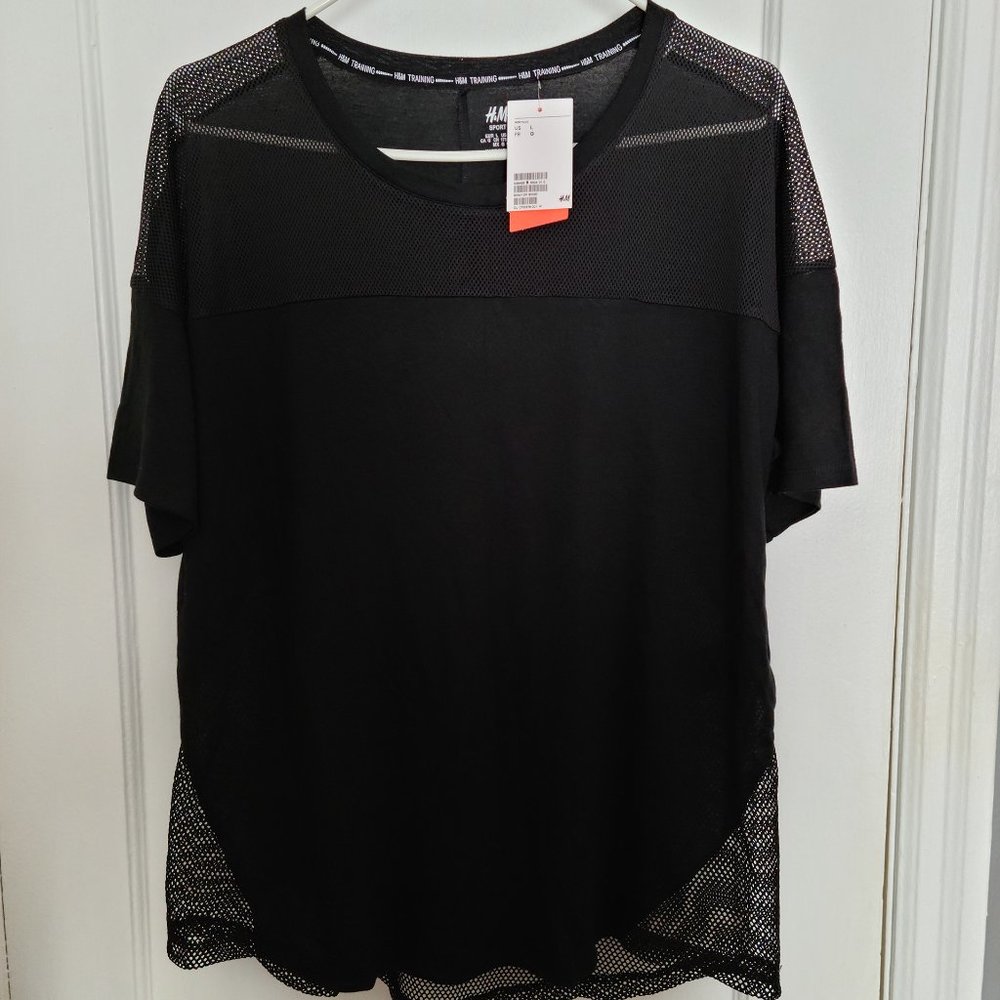 H&M Sport Training - Mesh Tee - Black - L